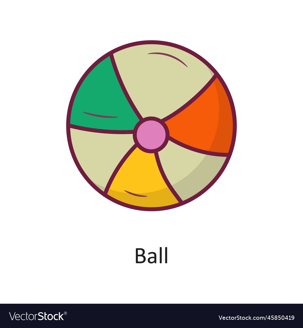 Ball fill outline icon design Royalty Free Vector Image