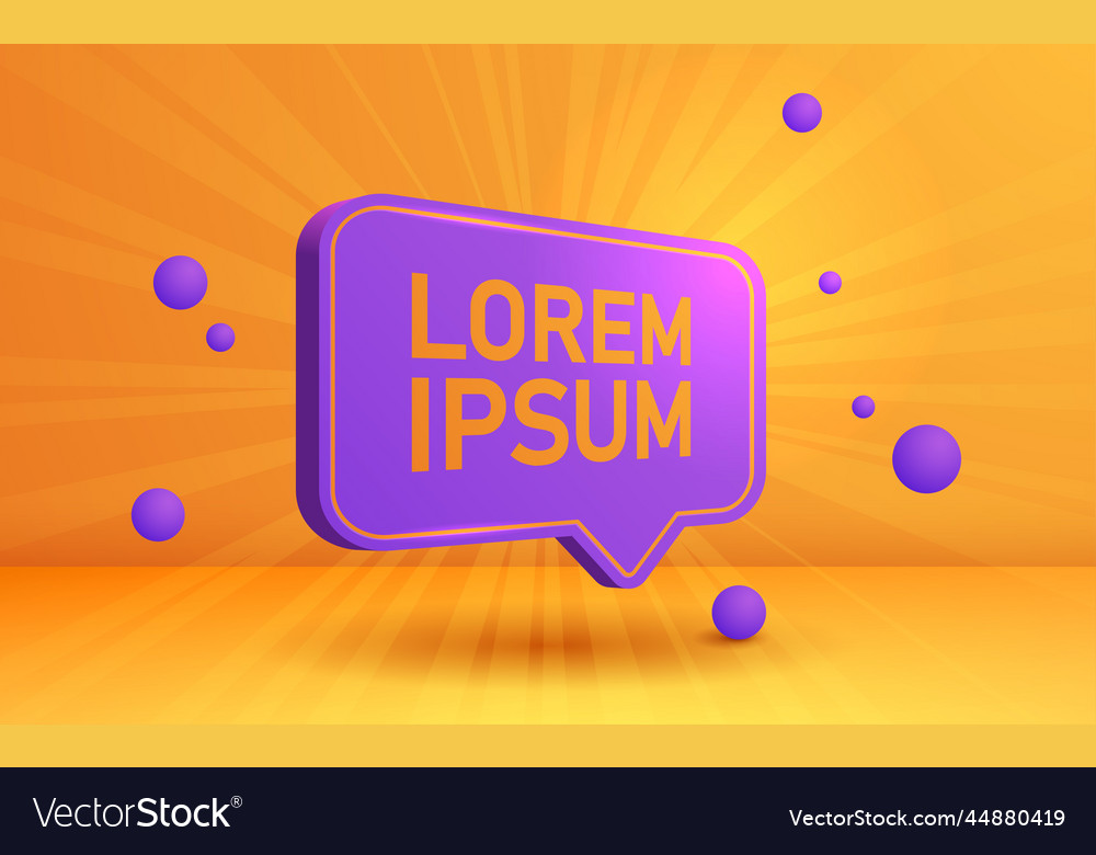 Banner bubble shape template on yellow background Vector Image