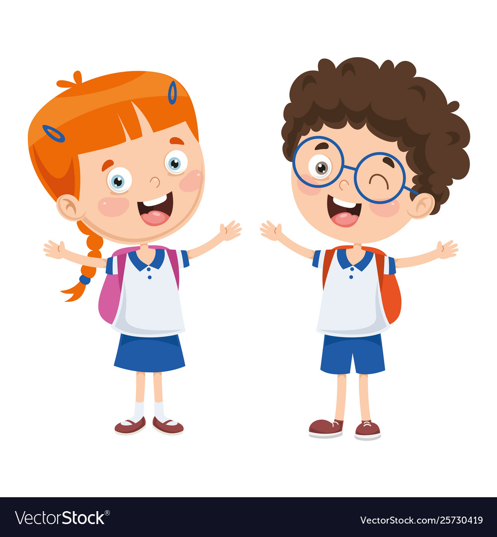 Cartoon Students Royalty Free Vector Image Vectorstock