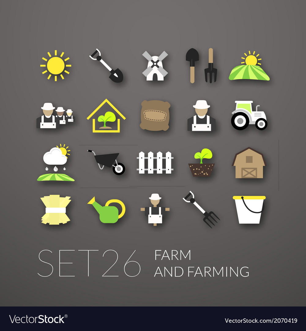 Flat icons set 26 Royalty Free Vector Image - VectorStock