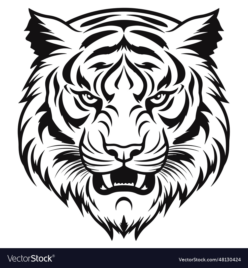 Beautiful tiger silhouette Royalty Free Vector Image