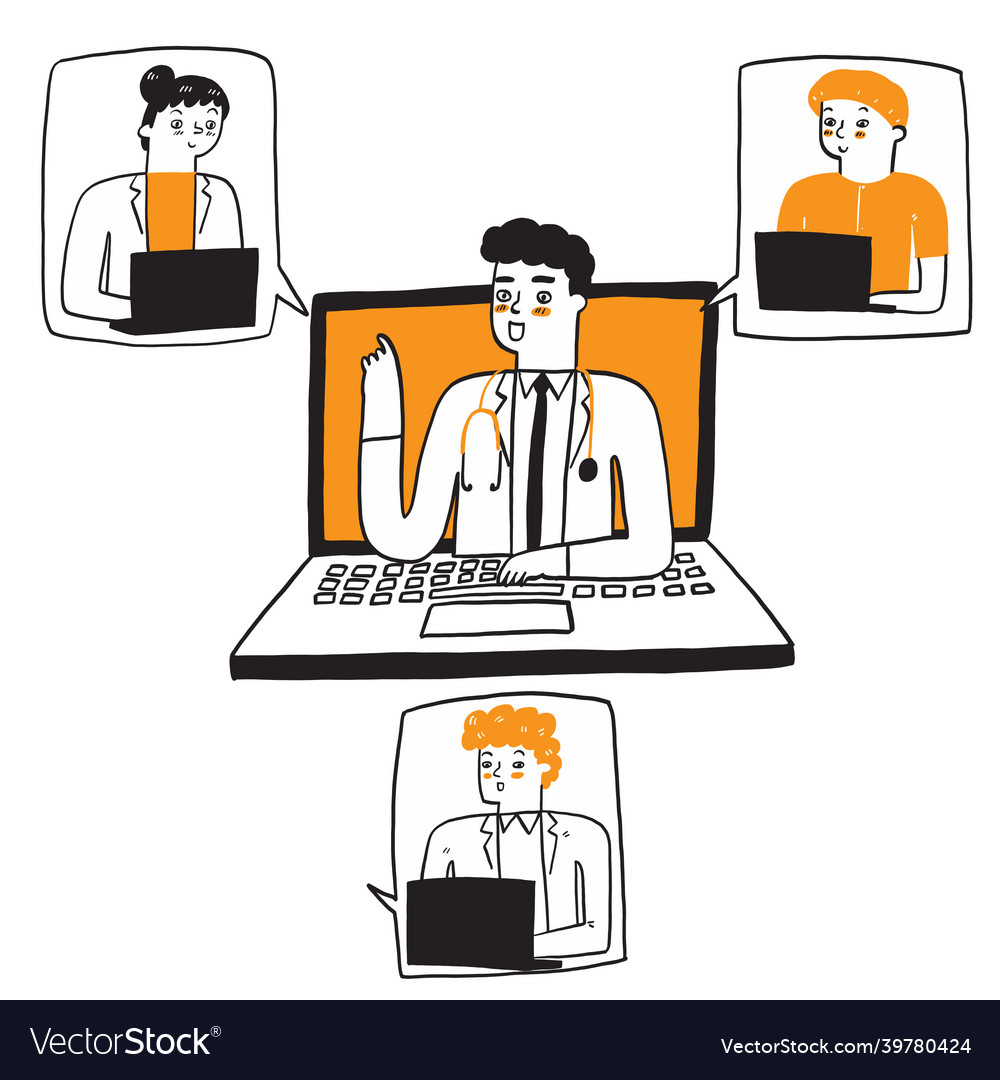 Doctors conference about the treatment of diseases vector image Doctors conference about the treatment of diseases