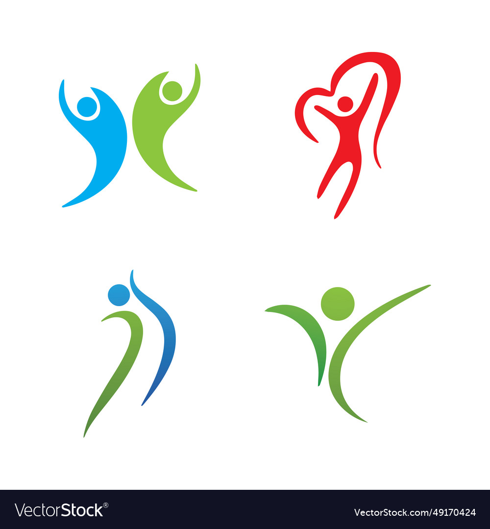 Health life people logo Royalty Free Vector Image