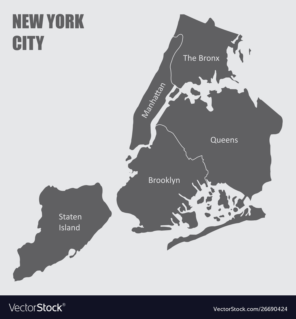 Map New York City Royalty Free Vector Image Vectorstock