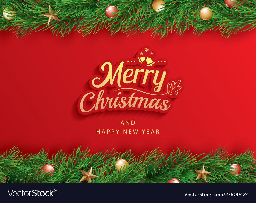 Merry christmas and happy new year greeting card Vector Image