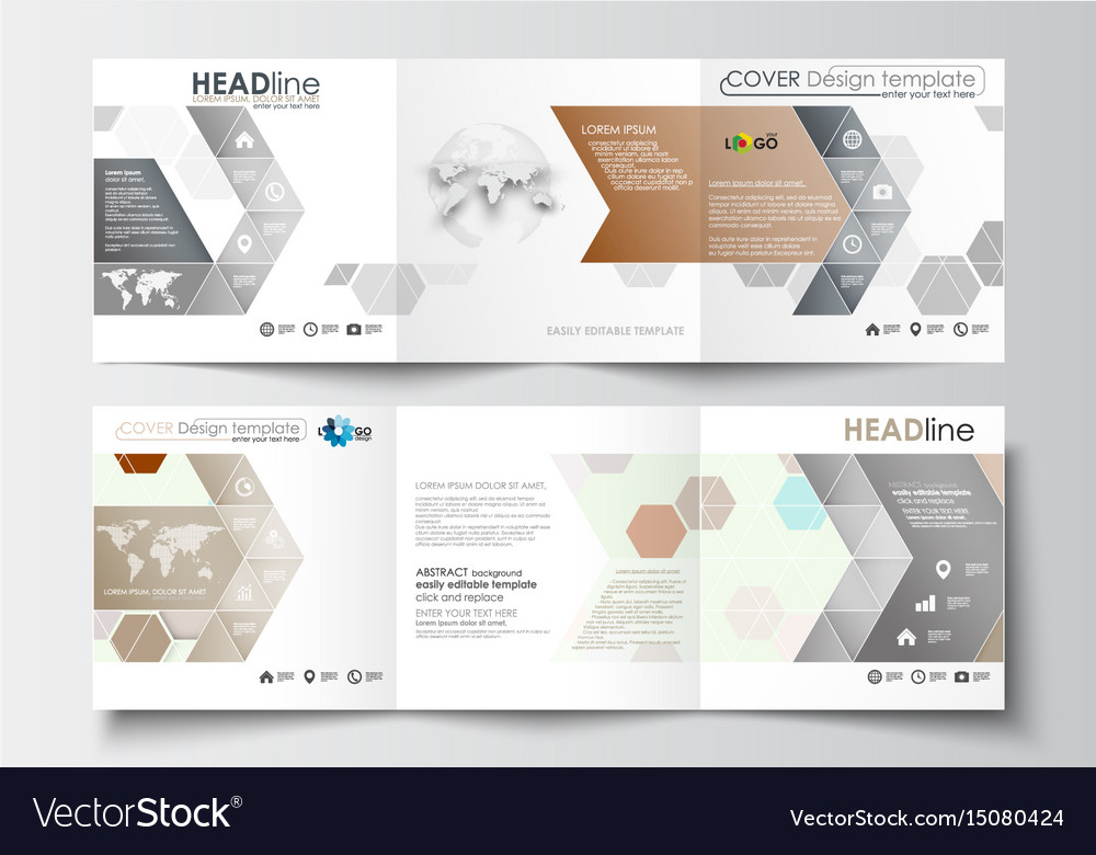 set of business templates for tri fold brochures vector image