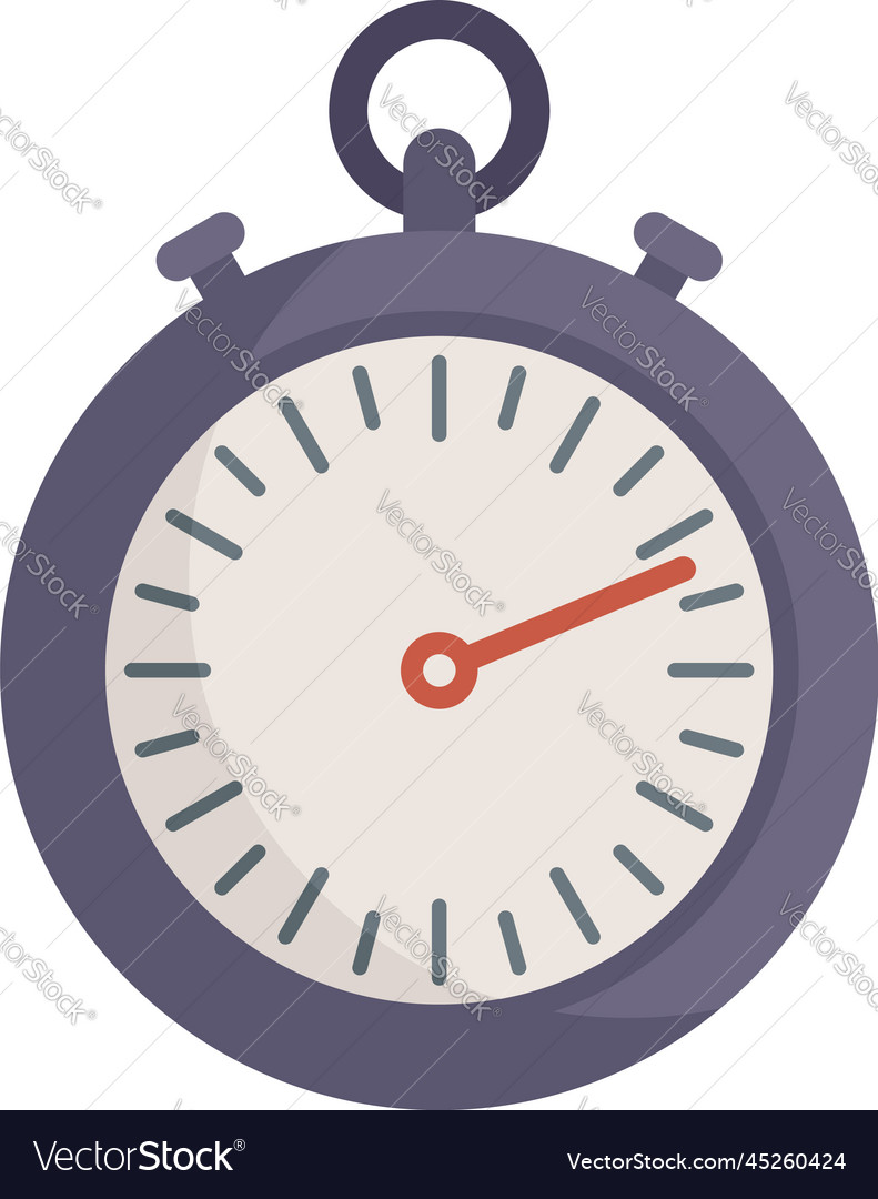 Stopwatch timer clock watch flat color Royalty Free Vector