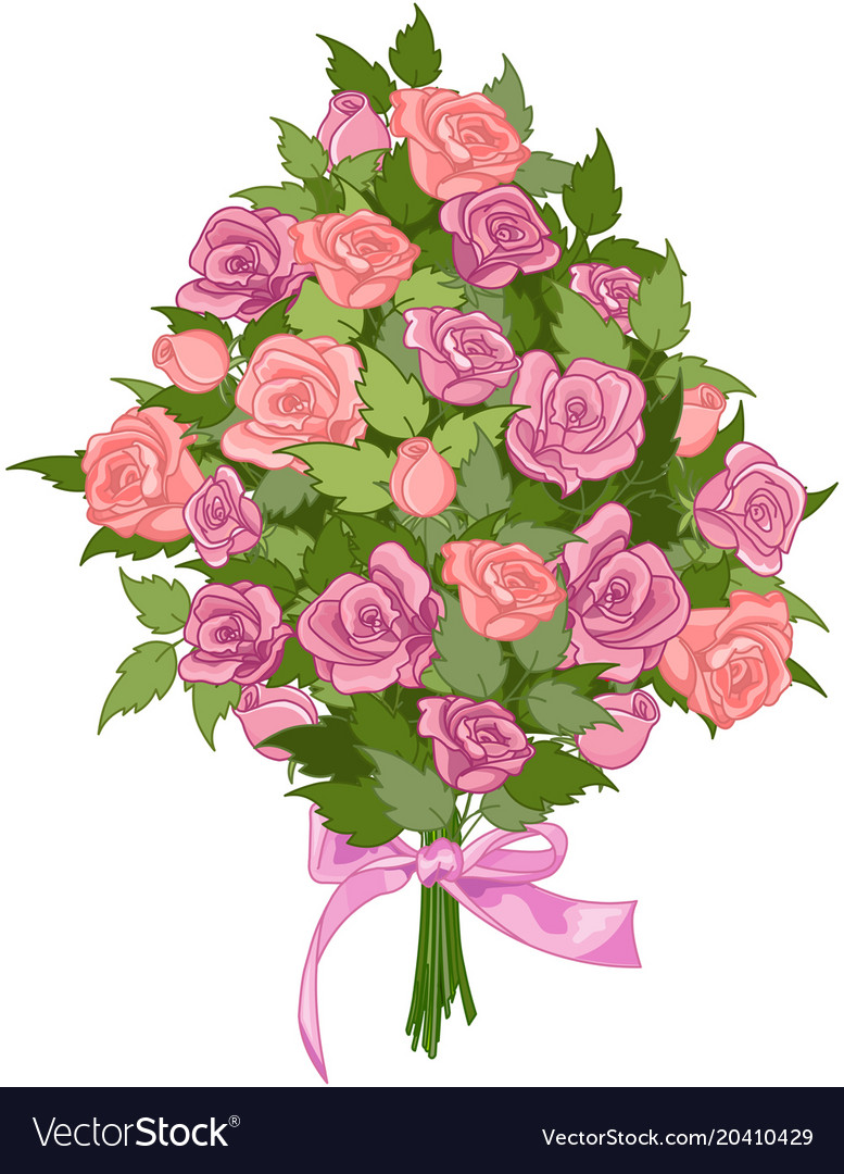 Bouquet of roses Royalty Free Vector Image - VectorStock