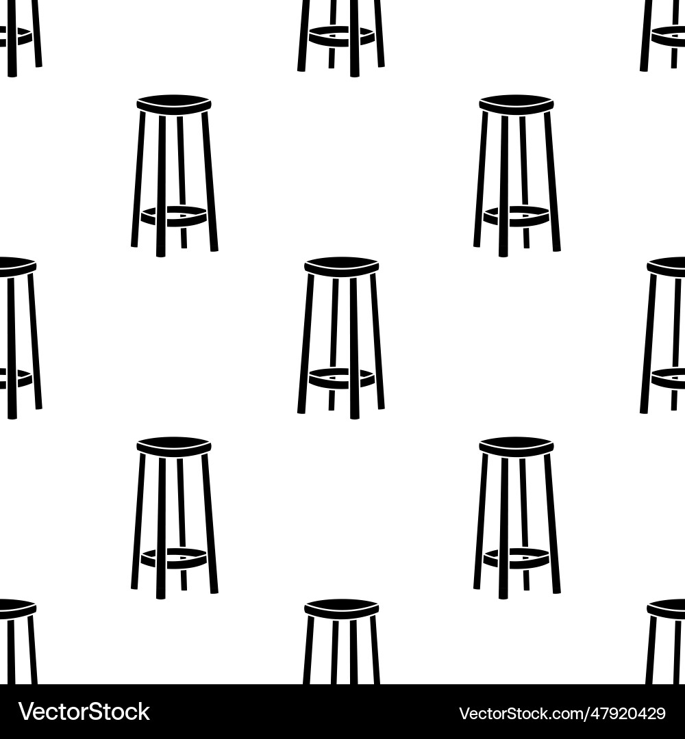 Four legged bar stool silhouette pattern Vector Image