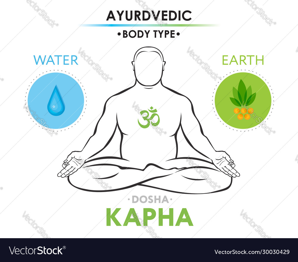 Kapha dosha or endomorph - ayurvedic body type Vector Image