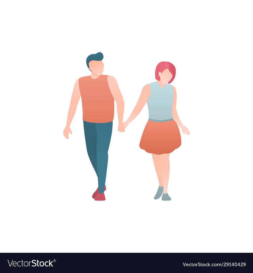 Lovers together flat graphics Royalty Free Vector Image