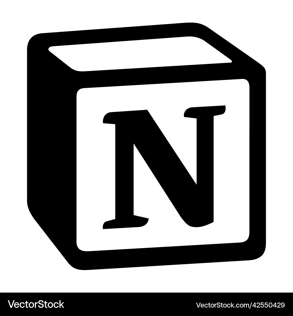 Notion app black logo Royalty Free Vector Image