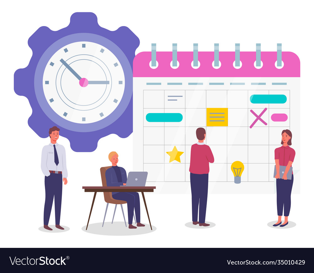 Planning schedule time management concept banner Vector Image