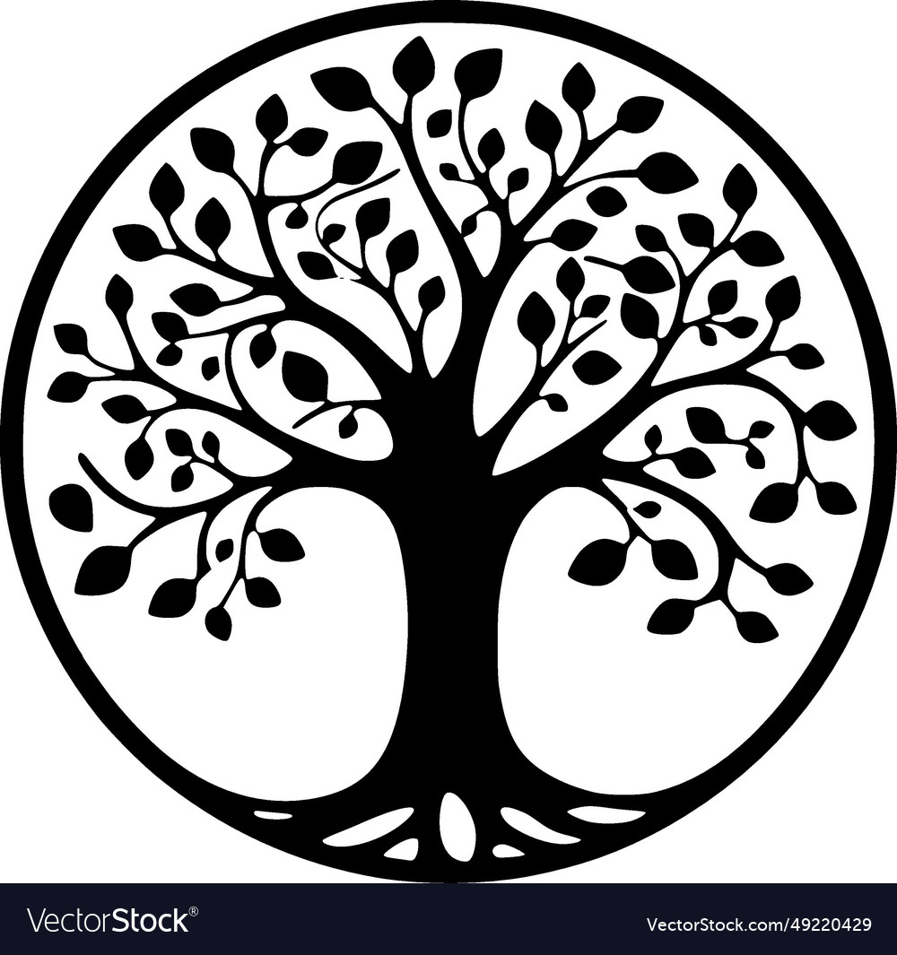 Tree - minimalist and flat logo Royalty Free Vector Image