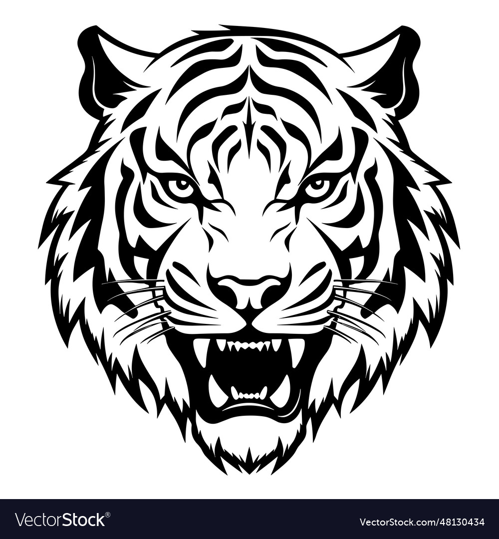 Beautiful tiger silhouette Royalty Free Vector Image