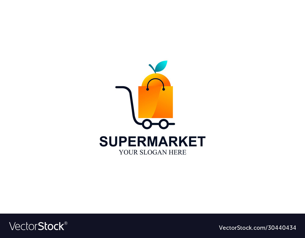 Supermarket logo template design Royalty Free Vector Image