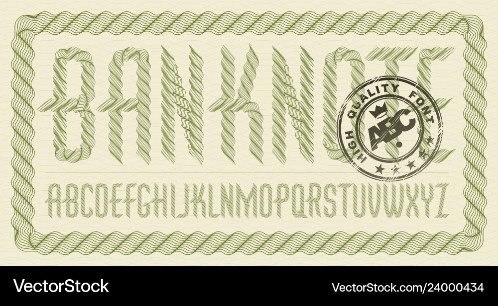Upper case condensed english alphabet letters Vector Image