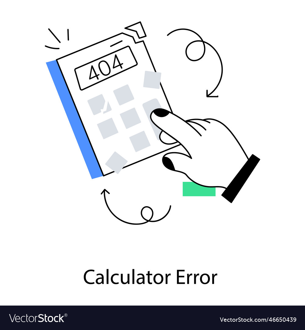 Calculator error Royalty Free Vector Image - VectorStock