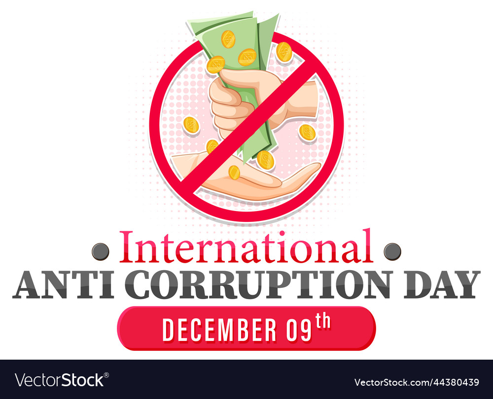 International anti corruption day poster design Vector Image