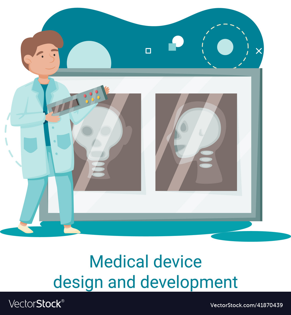 Medical device design and development banner Vector Image