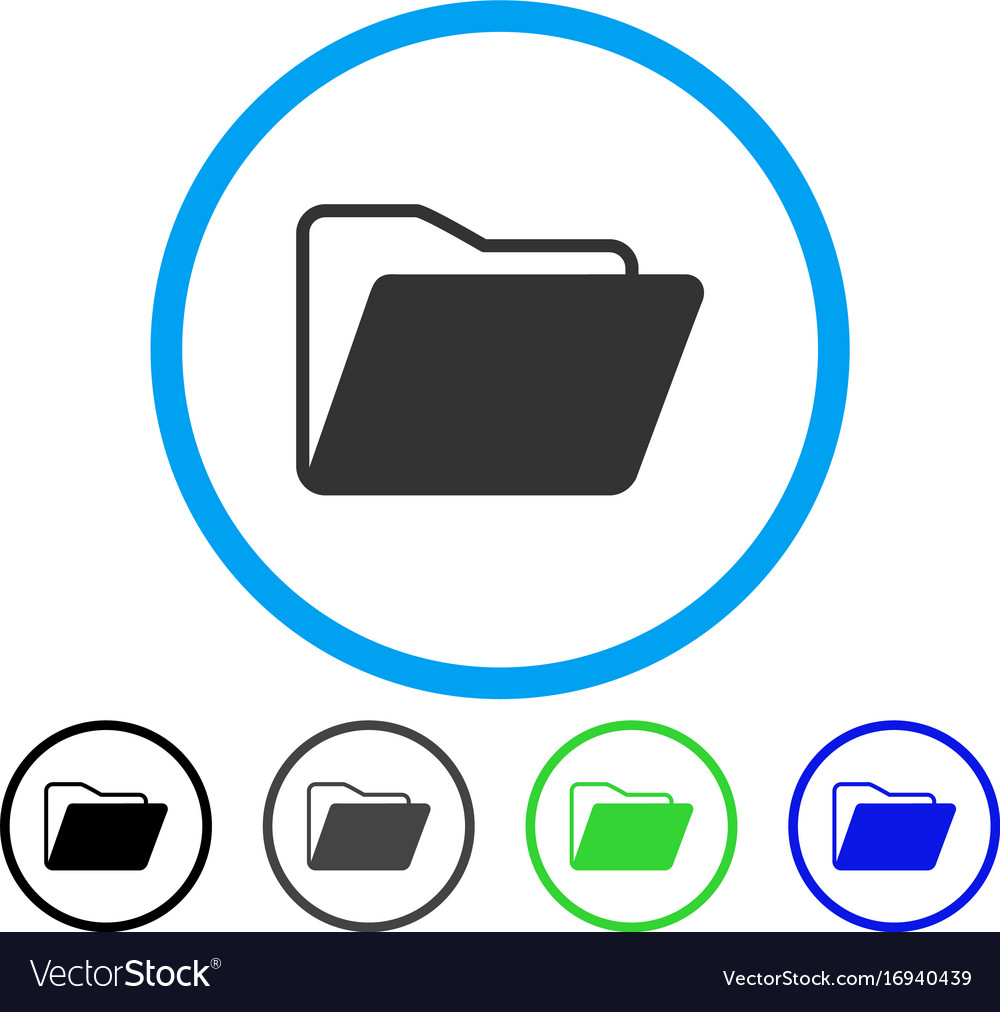 Open Folder Rounded Icon Royalty Free Vector Image