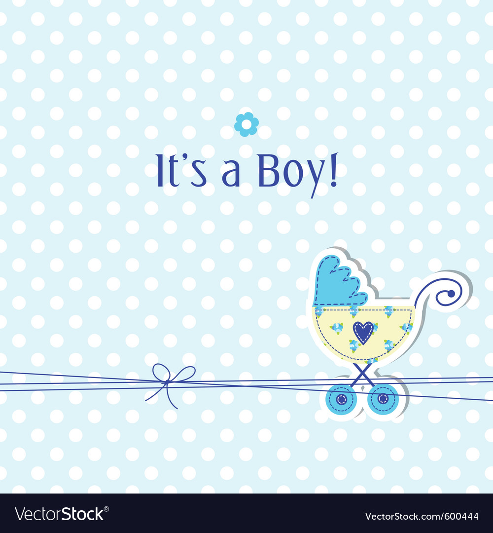 Baby Boy Arrival Card Royalty Free Vector Image