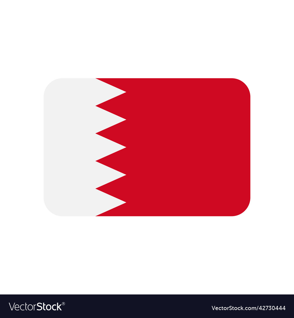 Bahrain flag icon on white background Royalty Free Vector