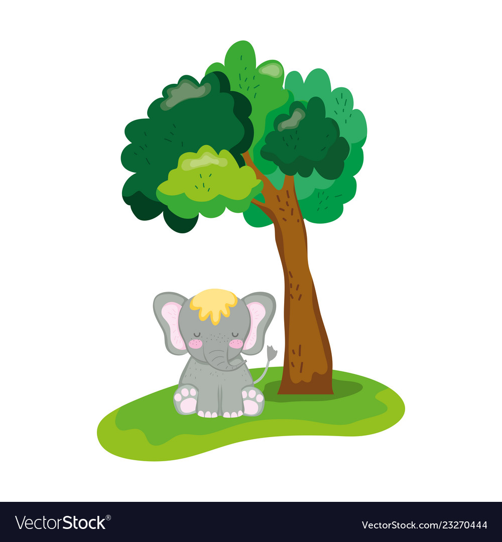 Cute and little elephant character Royalty Free Vector Image