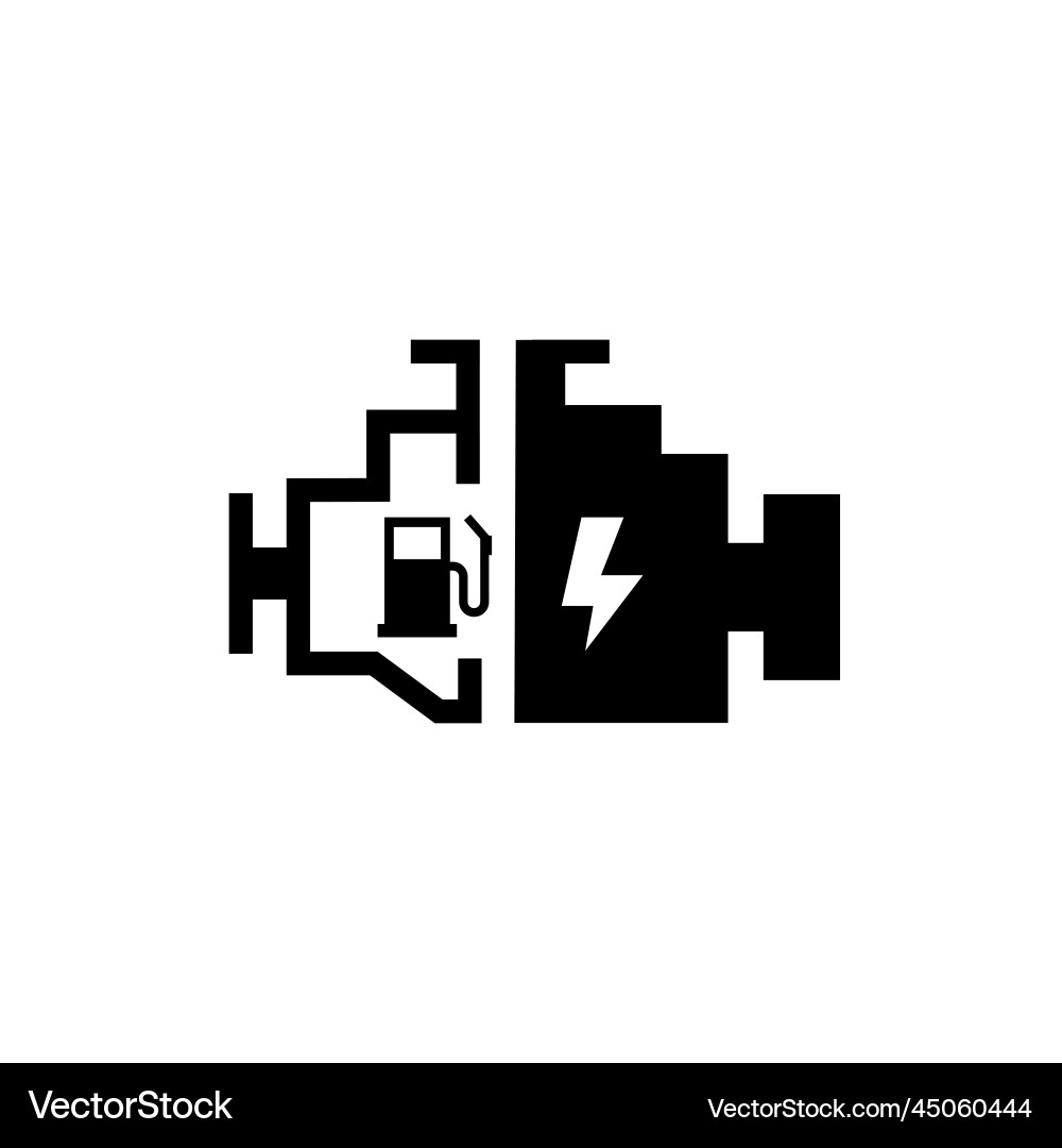 Hybrid car engine electric motor ev icon Vector Image