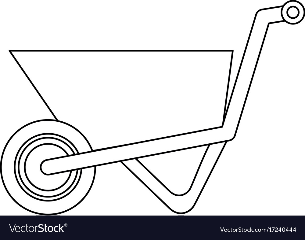 Wheelbarrow construction isolated icon Royalty Free Vector