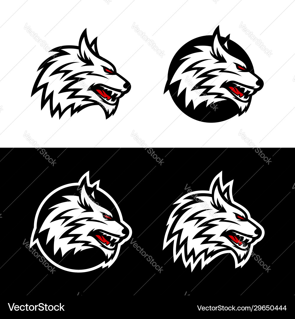 Wild wolf esport mascot logo design Royalty Free Vector