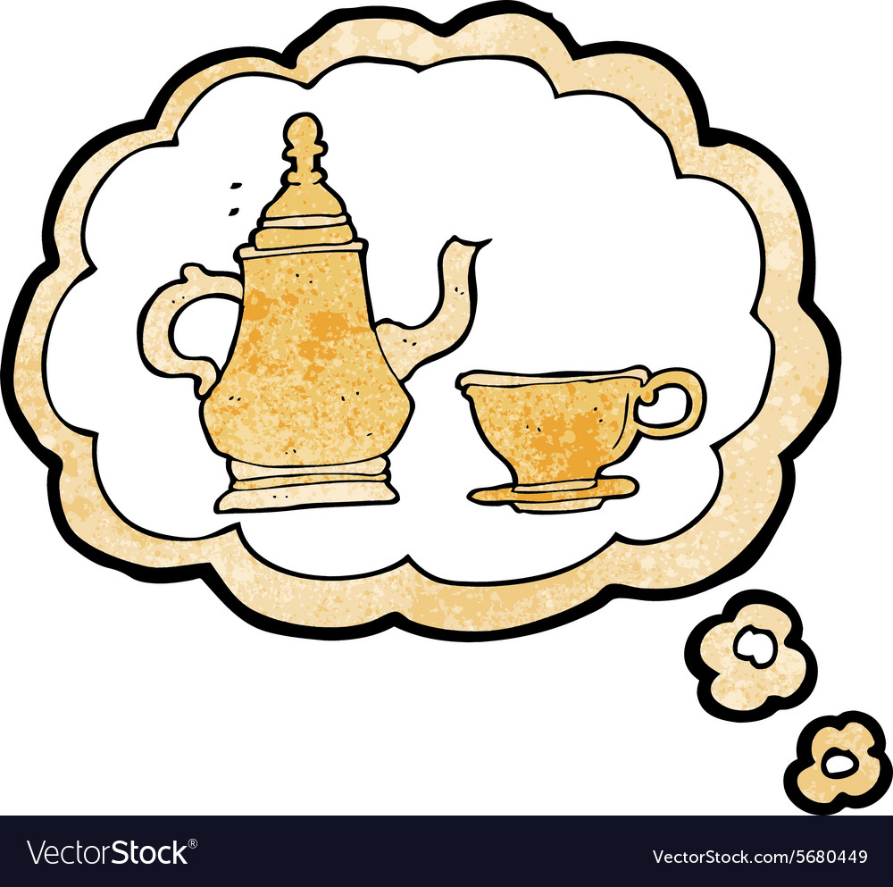 Cartoon Coffee Pot And Cup With Thought Bubble Vector Image Cartoon Coffee Pot And Cup With Thought Bubble Vector Image