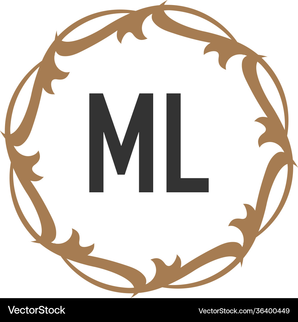 Initial letter elegance ml logo design template Vector Image