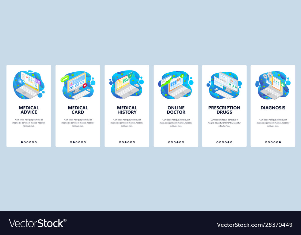 Mobile App Screens Online Doctor Consultation Vector Image
