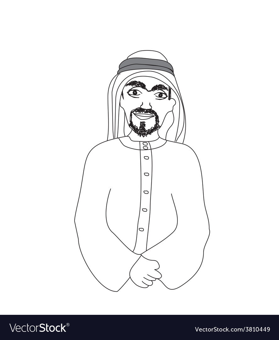 Portrait of a smiling arab Royalty Free Vector Image