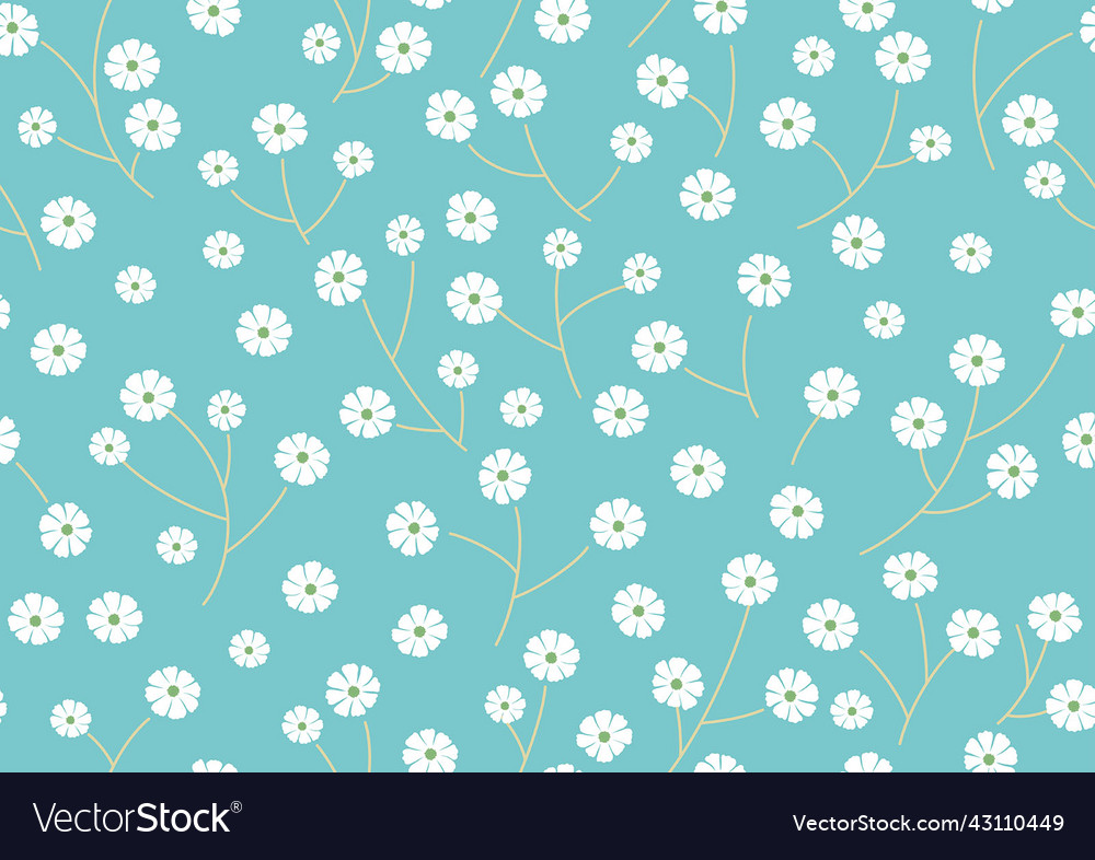 Seamless floral pattern on a blue background vector image Seamless floral pattern on a blue background