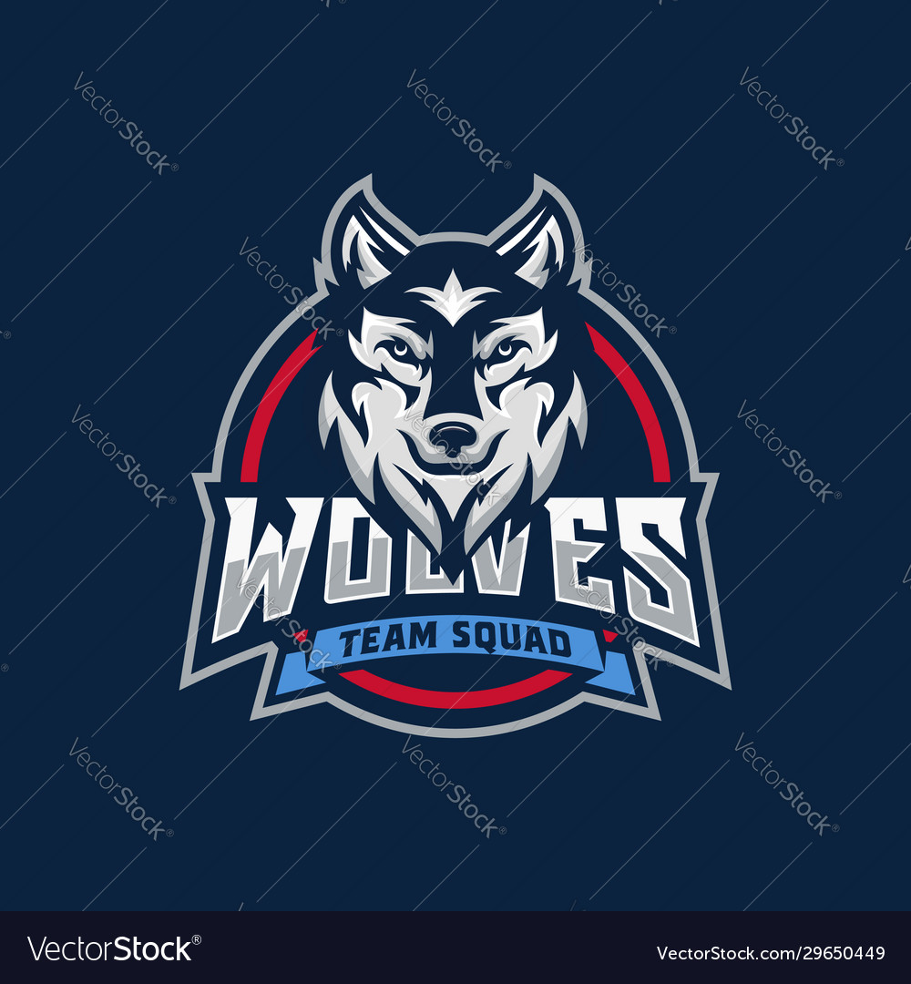 Two wolf egame logo design Royalty Free Vector Image