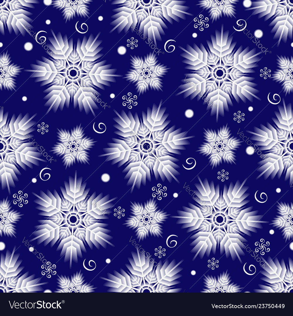 Winter seamless christmas dark blue pattern Vector Image