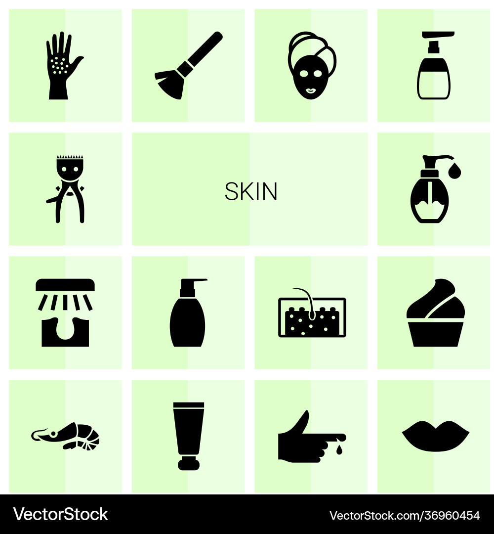 14 skin icons Royalty Free Vector Image - VectorStock