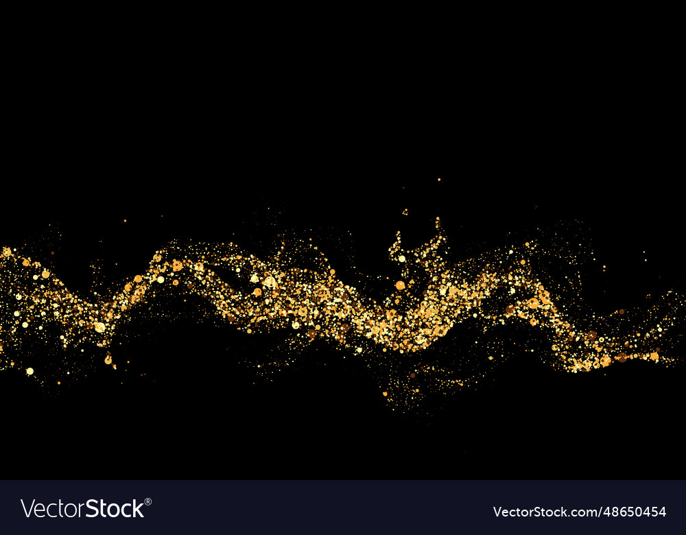 Abstract Golden Wave Made Of Round Confetti Vector Image