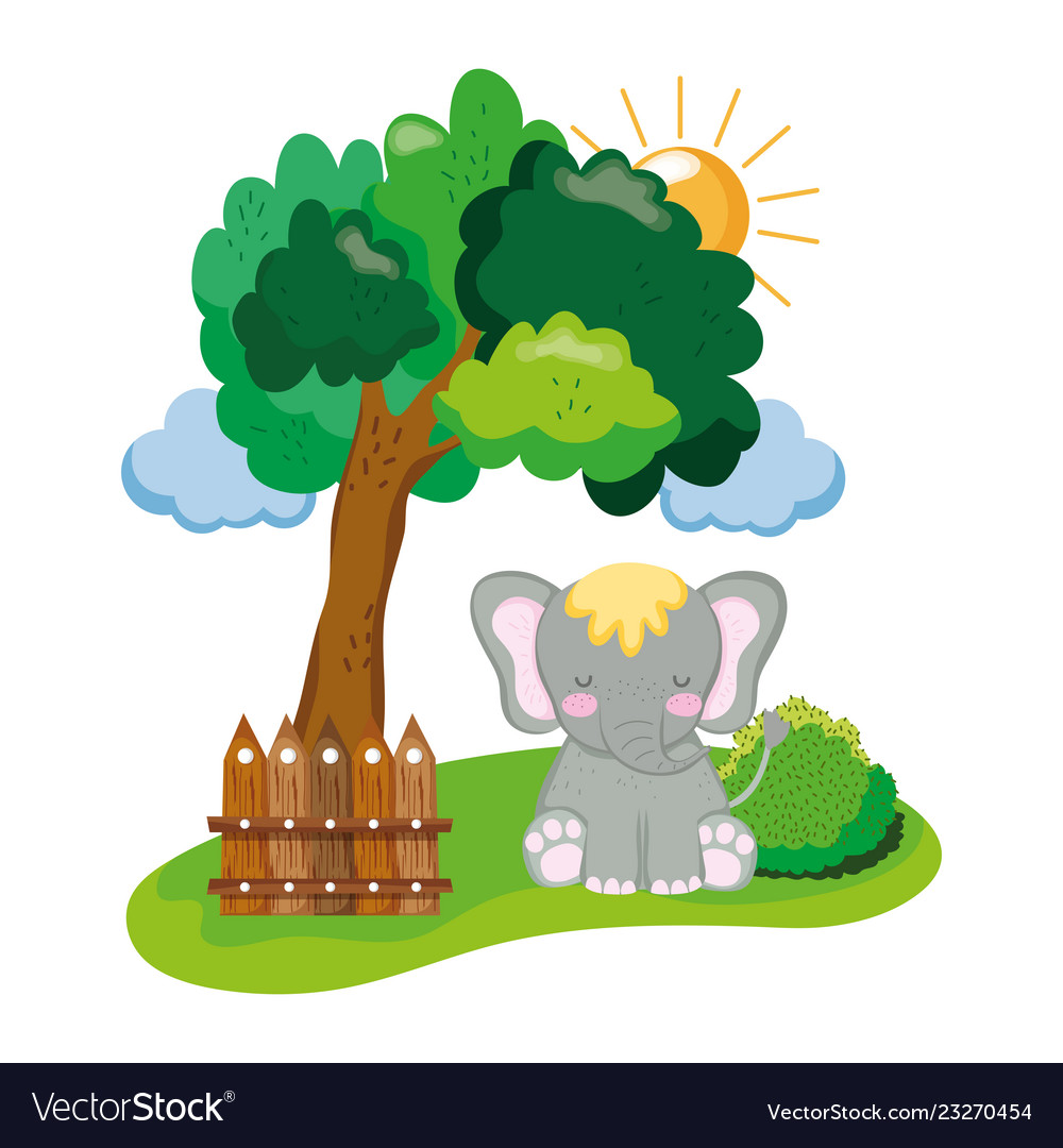 Cute and little elephant character Royalty Free Vector Image