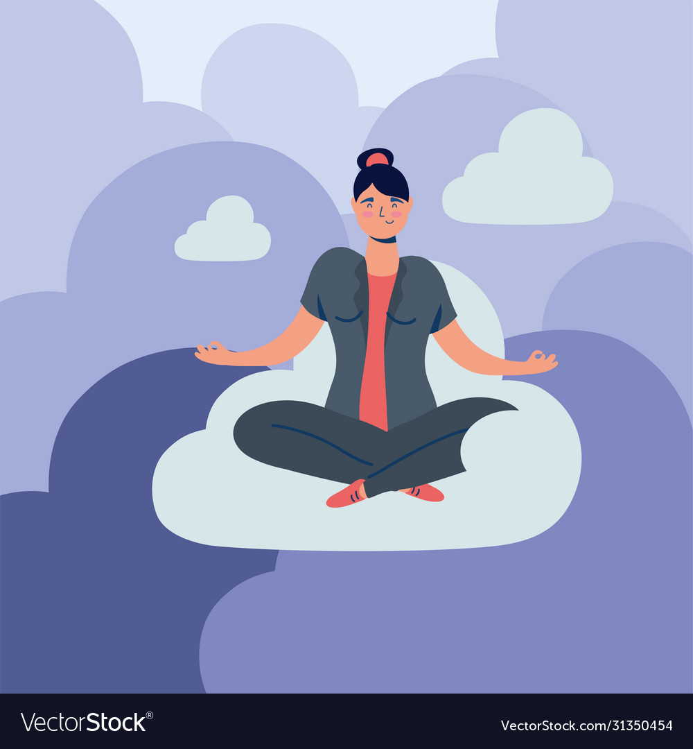 Elegant business woman in lotus position Vector Image