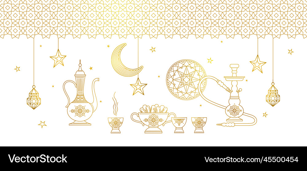 For iftar party celebration gold card Royalty Free Vector
