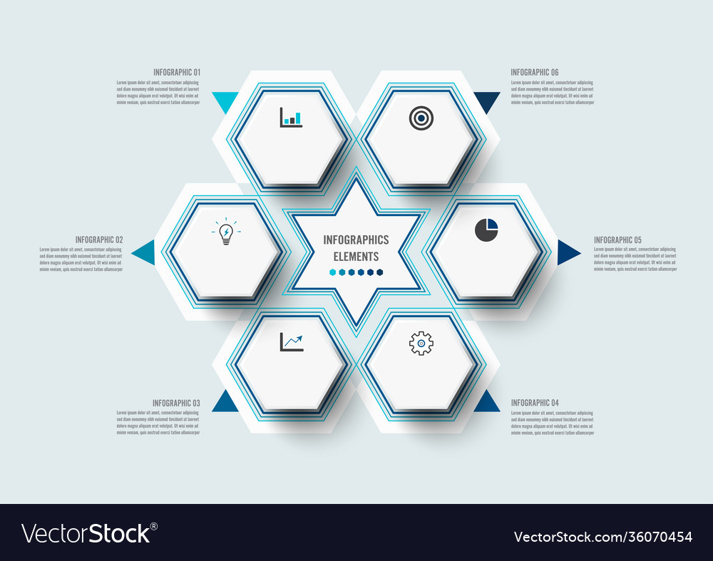 Infographics 6 options Royalty Free Vector Image