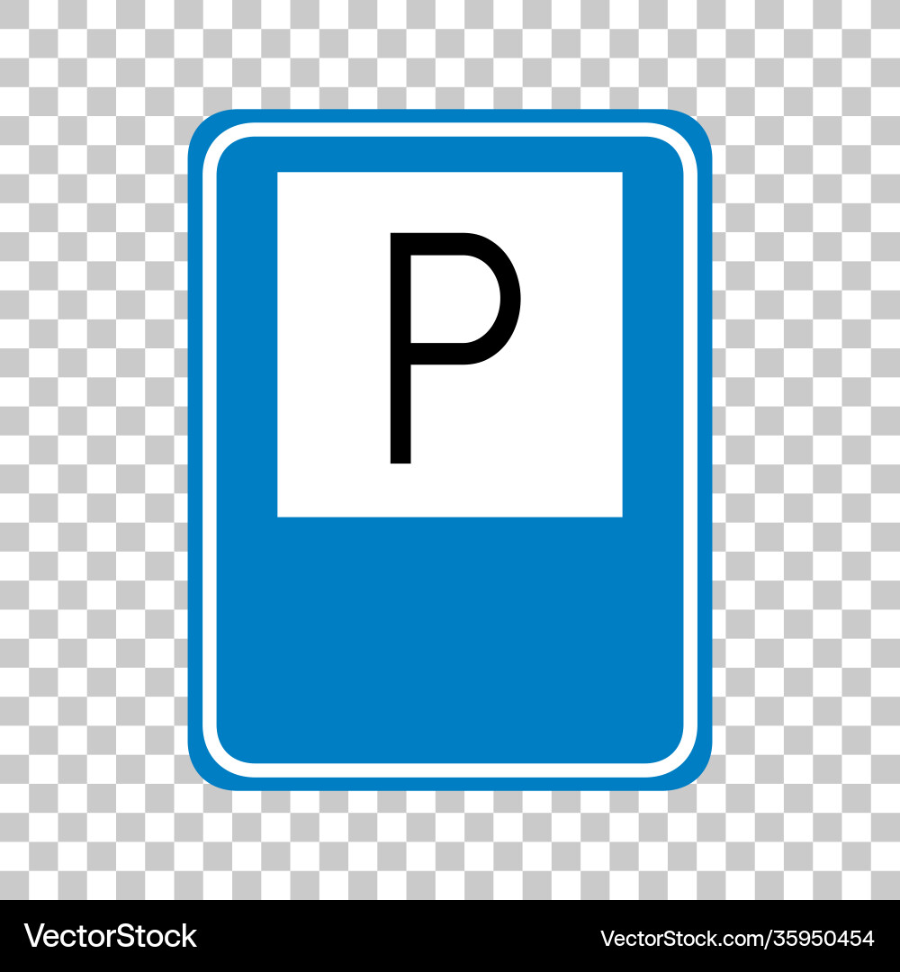 Parking sign isolated on transparent background Vector Image