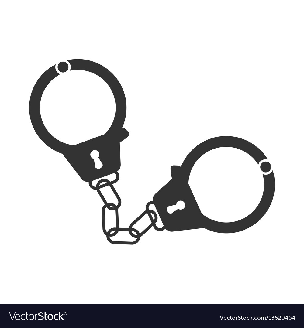 Police handcuffs elements of the police equipment Vector Image