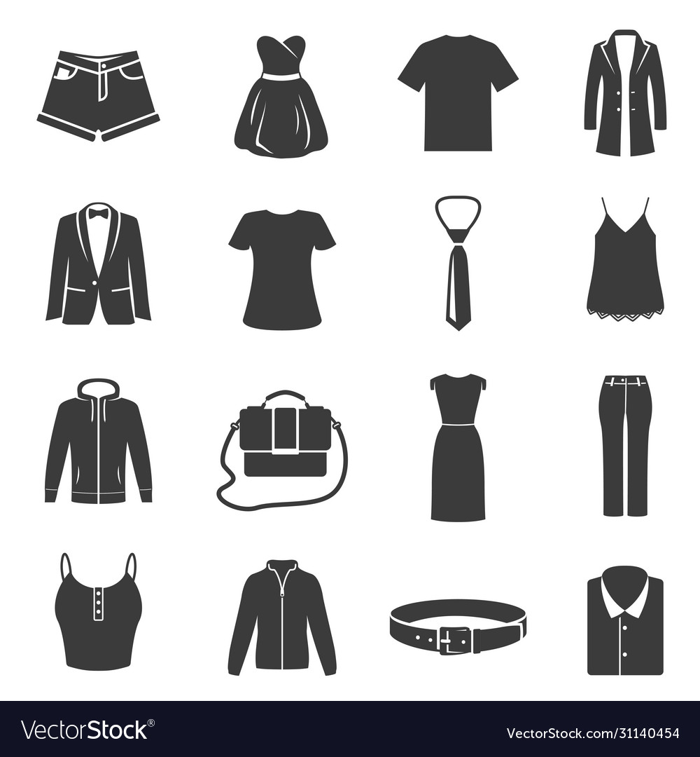 Clothing Vector Icon Black Business Clothes Vector, Black