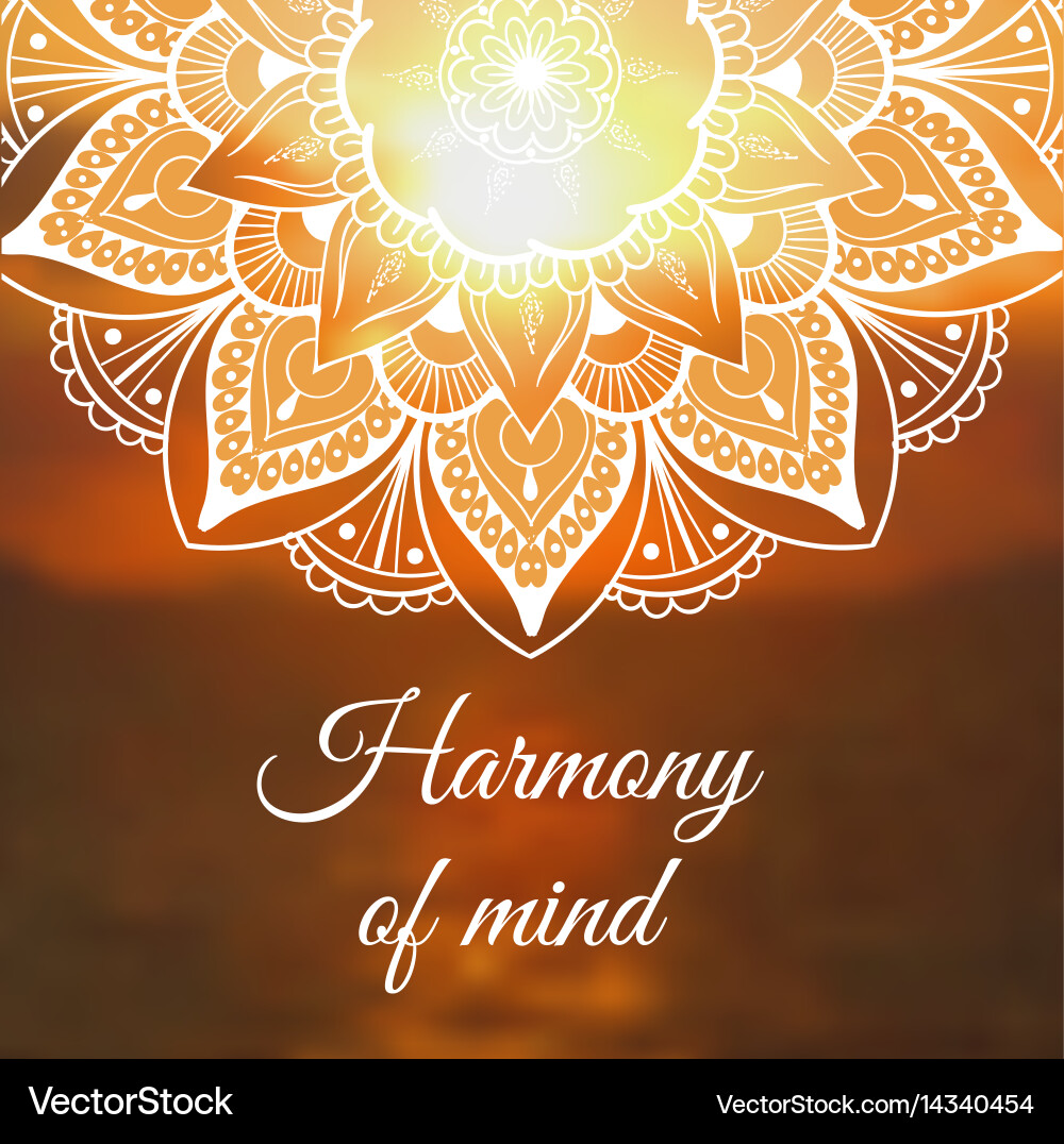 Yoga Banner With Mandala Royalty Free Vector Image