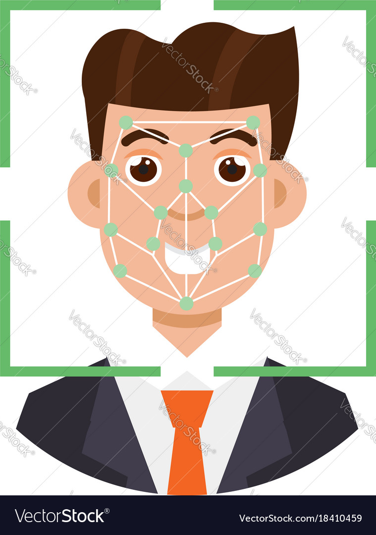 Biometric security identification face Royalty Free Vector