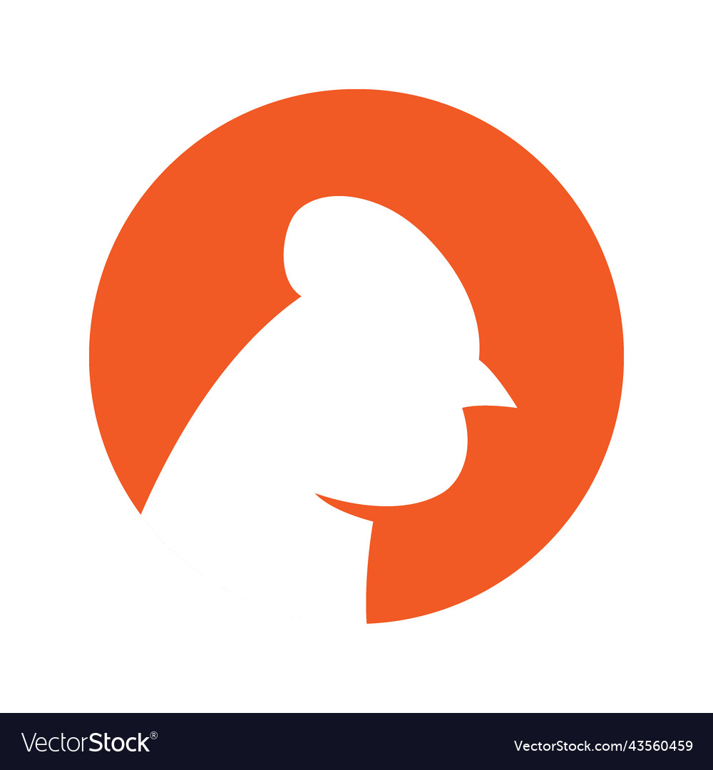 Chicken head silhouette symbol chick vector image Chicken head silhouette symbol chick